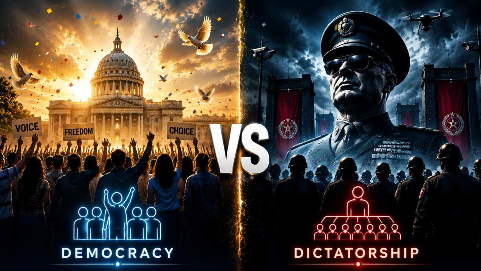 Difference Between Democracy and Dictatorship